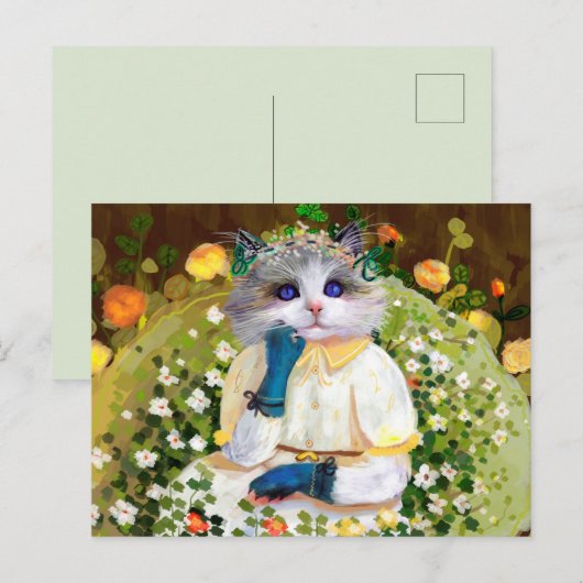 かわいい猫 ポストカード (正面/裏面)