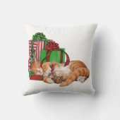 かわいい猫、マウスおよびクリスマスプレゼント クッション (裏面)