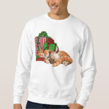 かわいい猫、マウスおよびクリスマスプレゼント