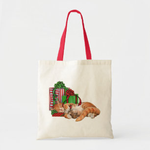 かわいい猫、マウスおよびクリスマスプレゼント トートバッグ