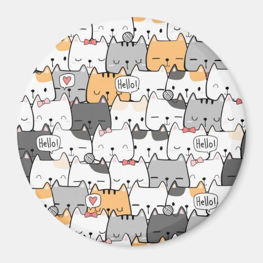 かわいい猫 マグネット (正面)