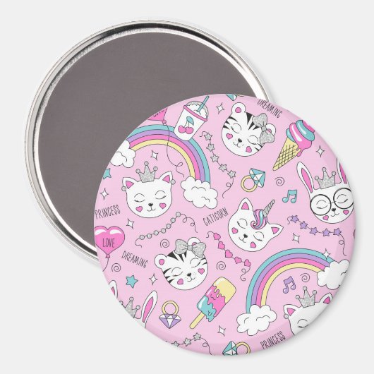 かわいい猫 マグネット (正面/裏面)