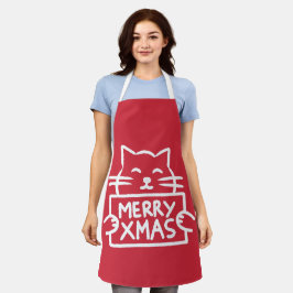 かわいい猫 メリークリスマス エプロン