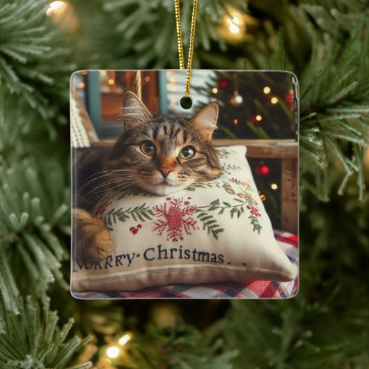 かわいい猫 メリークリスマス オーナメント (ツリー)