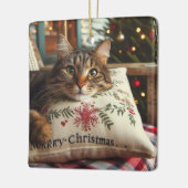 かわいい猫 メリークリスマス オーナメント (左)