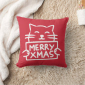 かわいい猫 メリークリスマス クッション (ブランケット)