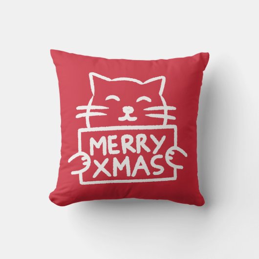 かわいい猫 メリークリスマス クッション (正面)