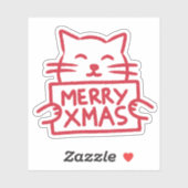 かわいい猫 メリークリスマス シール (シート)