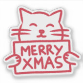 かわいい猫 メリークリスマス シール (正面)