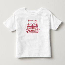 かわいい猫 メリークリスマス トドラーTシャツ