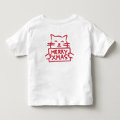 かわいい猫 メリークリスマス トドラーTシャツ (裏面)
