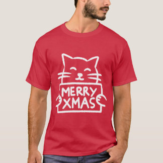 かわいい猫 メリークリスマス Tシャツ