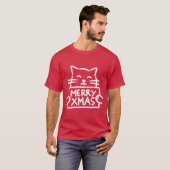 かわいい猫 メリークリスマス Tシャツ (正面フル)