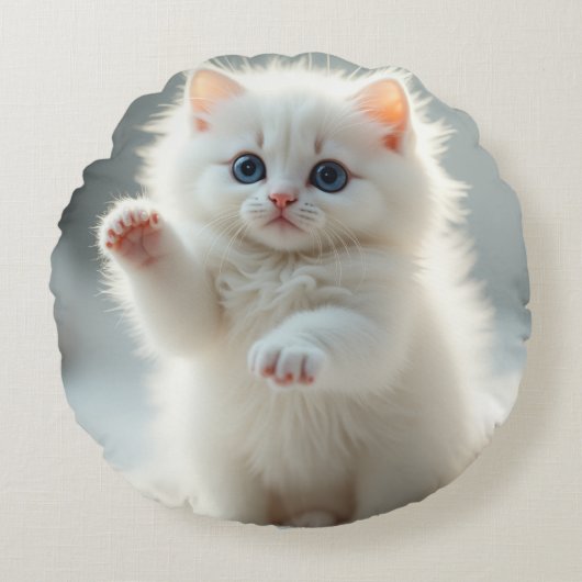かわいい猫 ラウンドクッション (正面)