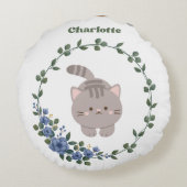 かわいい猫 ラウンドクッション (裏面)