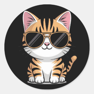 かわいい猫 ラウンドシール