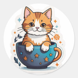 かわいい猫 ラウンドシール