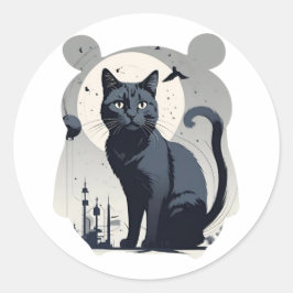 かわいい猫 ラウンドシール