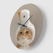 かわいい猫 ラージ壁時計 (傾斜)