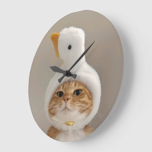 かわいい猫 ラージ壁時計 (傾斜)