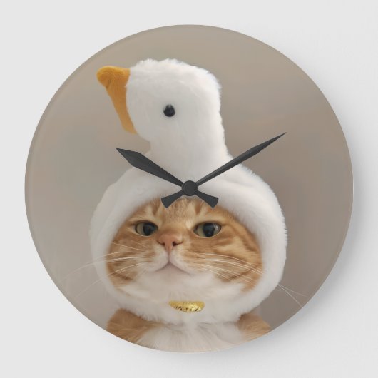 かわいい猫 ラージ壁時計 (正面)