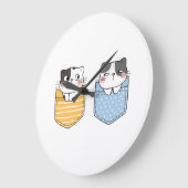 かわいい猫 ラージ壁時計 (傾斜)