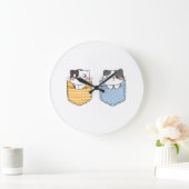 かわいい猫 ラージ壁時計 (ホーム)