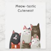 かわいい猫 ワインラベル (シングルラベル)