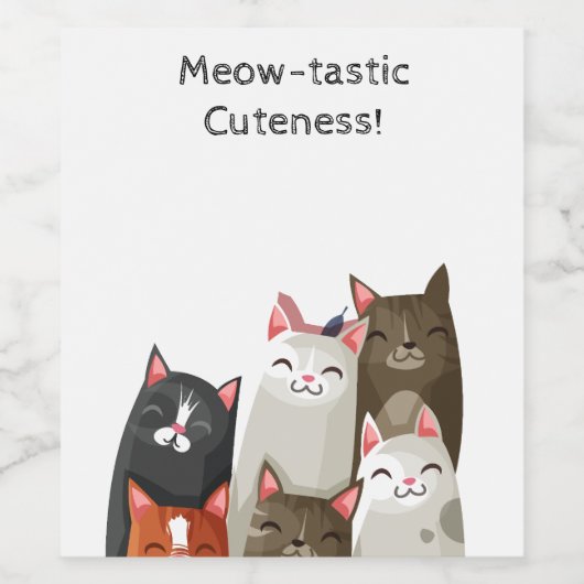 かわいい猫 ワインラベル (シングルラベル)