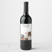 かわいい猫 ワインラベル (正面)