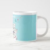 かわいい猫、可愛い毛むくじゃらの喜びの束 ジャンボコーヒーマグカップ (右)