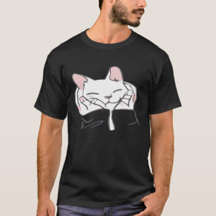 かわいい猫+可愛い猫の撫でる Tシャツ