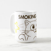かわいい猫 – 喫煙キルおもしろいアンチ喫煙デザイン コーヒーマグカップ (正面左)
