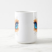 かわいい猫　大きな青い目　かわいい動物イラスト コーヒーマグカップ (中央)