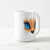 かわいい猫　大きな青い目　かわいい動物イラスト コーヒーマグカップ (正面右)