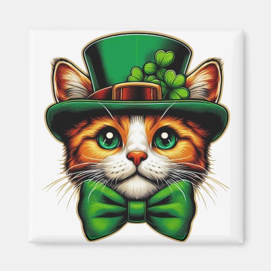 かわいい猫/子ネコ聖パトリックの日 マグネット (正面)