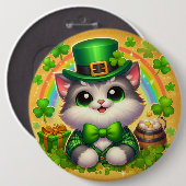 かわいい猫/子ネコ聖パトリックの日 缶バッジ (正面&裏面)