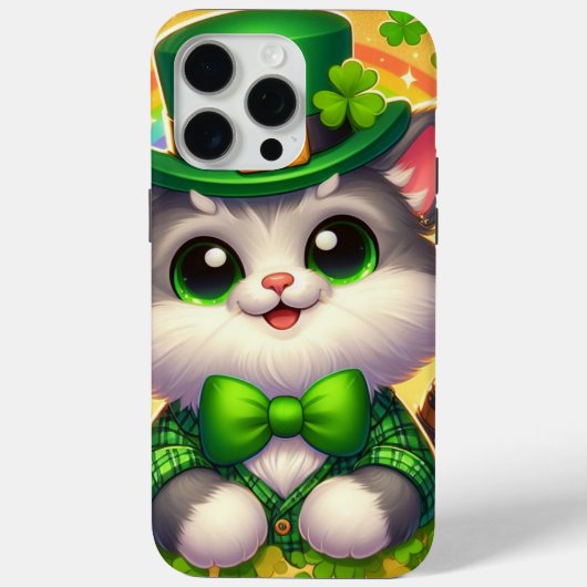 かわいい猫/子ネコ聖パトリックの日 Case-Mate iPhoneケース (裏面)