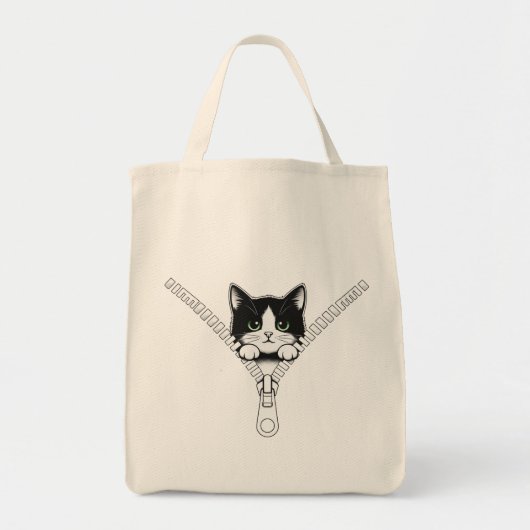 かわいい猫+子猫ののぞき見  トートバッグ (正面)
