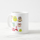 かわいい猫，子猫，カラフル，幸せ，おもしろい,ガーリーtre コーヒーマグカップ (正面左)