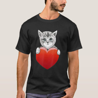 かわいい猫+子猫+愛+保護+里親 Tシャツ