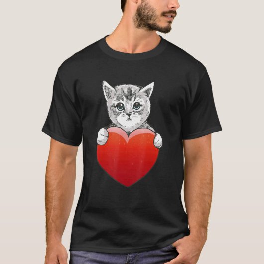 かわいい猫+子猫+愛+保護+里親 Tシャツ (正面)