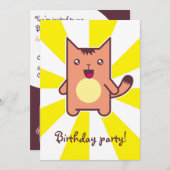 かわいい猫 招待状 (正面/裏面)