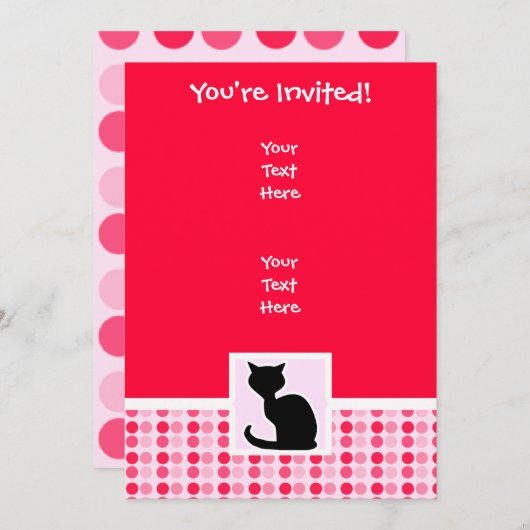 かわいい猫 招待状 (正面/裏面)