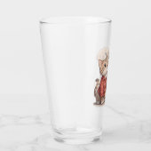 かわいい猫&犬の格子柄のタンブラガラス – 居心地の良い動物 タンブラーグラス (右)