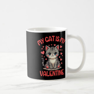 かわいい猫、私の猫はバレンタイン独身のに コーヒーマグカップ