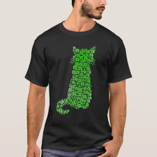 かわいい猫 聖パトリックの日のクローバー ラッキーキャット ママ シャム Tシャツ
