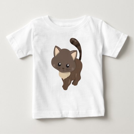 かわいい猫、茶色の猫、小さな猫、子猫、子猫 ベビーTシャツ (正面)