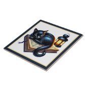 かわいい猫 読書コーナー 図書館 本好き タイル (側面)