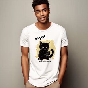 かわいい猫（銃）  おもしろい猫の平均 Tシャツ